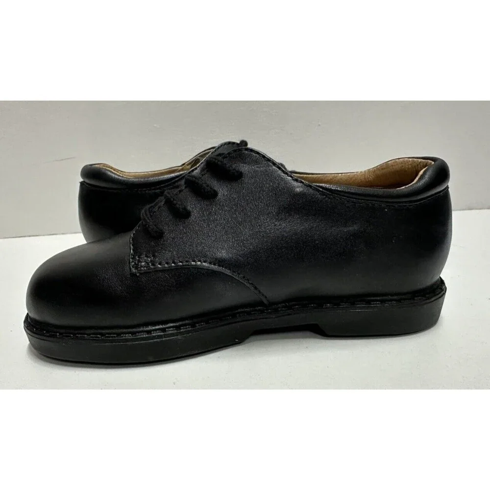 Jumping Jacks boys toddler size 8.5M dress lace up black leather shoes